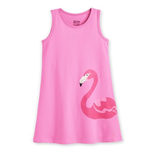 Image of YouGotPlanB Girls 100% Cotton A-Line Printed Dress | Above Knee Length Summer Frock | Soft & Breathable Casual Wear for Girls (Ages 3-14 Years)