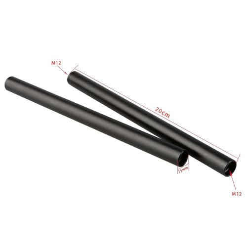 Image of 2Pcs Aluminum Alloy 15MM Camera Guide Rods 20CM, Black