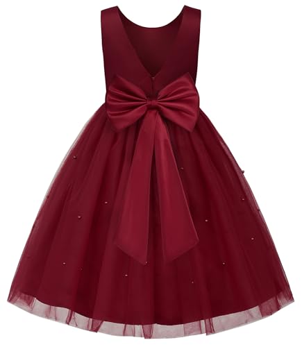 Image of JerrisApparel Flower Girls Dress Wedding Satin Dresses Princess Birthday Party Prom Ball Gown
