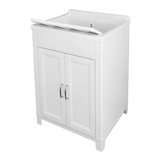 Adventa - Lavadero de Resina para Interior y Exterior, 60 x 50 x 85 cm, Color Blanco