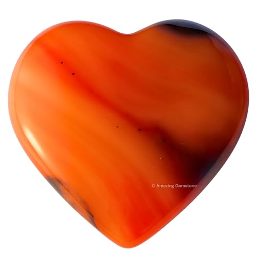 Carnelian Crystal Heart Palm Stone...