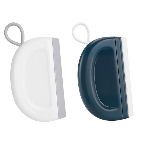 Wcawnlt 2 Mini Raclette à Verre Raclette de Douche Silicone Professionnel pour Vitre et Nettoyage Cuisine Salle de Bain Comptoir Idéal pour Usage Quotidien...