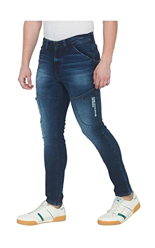 Image of Spykar Men's Cotton Jogger High-Rise Slim Fit Jeans (MACT-01BB-032)