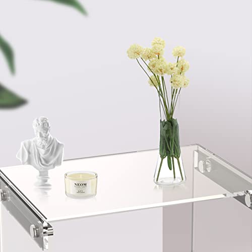 Wahfay Clear Acrylic Side Table, 2-Tier Lucite End Tables 18" Lx 12" W X 22" H Easy Assembly, Modern Bedside Nightstand Table For Living Room Bedroom #TOP6