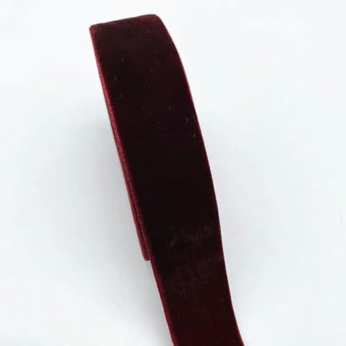 Nueva cinta de terciopelo de una sola cara de color de 6-38 mm para lazos, cintas navideñas, decoraciones para fiestas, 17-6 mm (5 yardas)