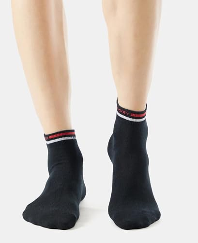 Jockey 7002 Men's Compact Cotton Stretch Ankle Length Socks with Stay Fresh Treatment