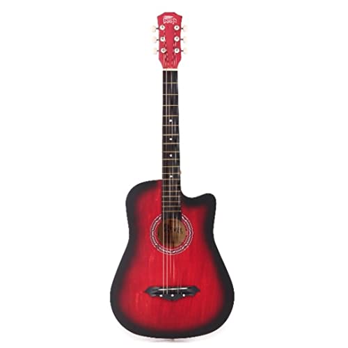 Image of Intern Right hand Acoustic Guitar Kit, With Bag, Strings, Pick, Strap and String Winder (38 inch Red, 38)