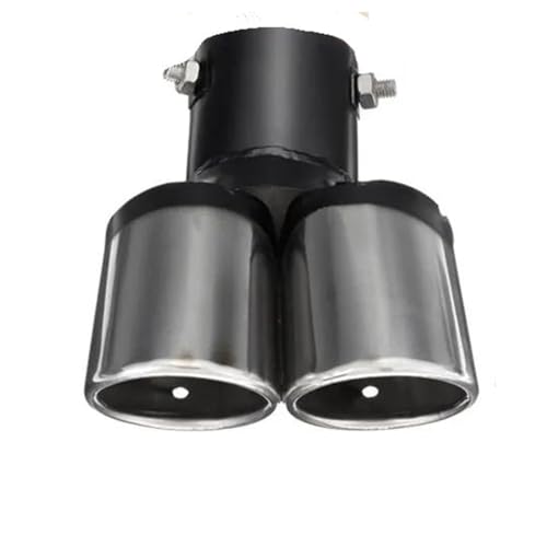 Terminale Scarico Terminale Scarico Universale Auto 63 Mm Doppia Uscita Acciaio Inox Cromato Finitura Finale Rivestimento Gola Posteriore Modificato Terminales(62mm)