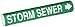 Brady 4133-C Bradysnap-On Pipe Marker, B-915, White On Green Coiled Printed Plastic Sheet, Legend "Storm Sewer"
