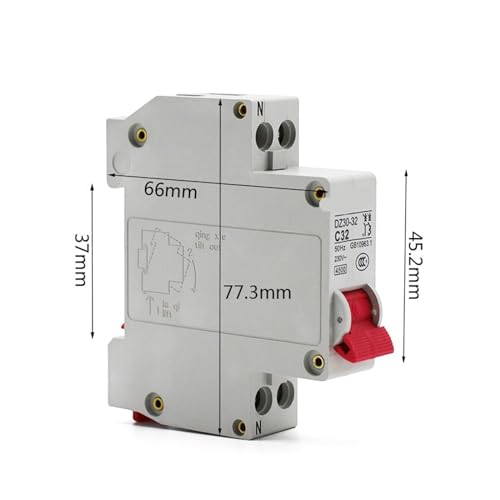 Mini disyuntor DPN 1P+N 10A y mini interruptor magnetotermico DZ30-32 para riel DIN 3