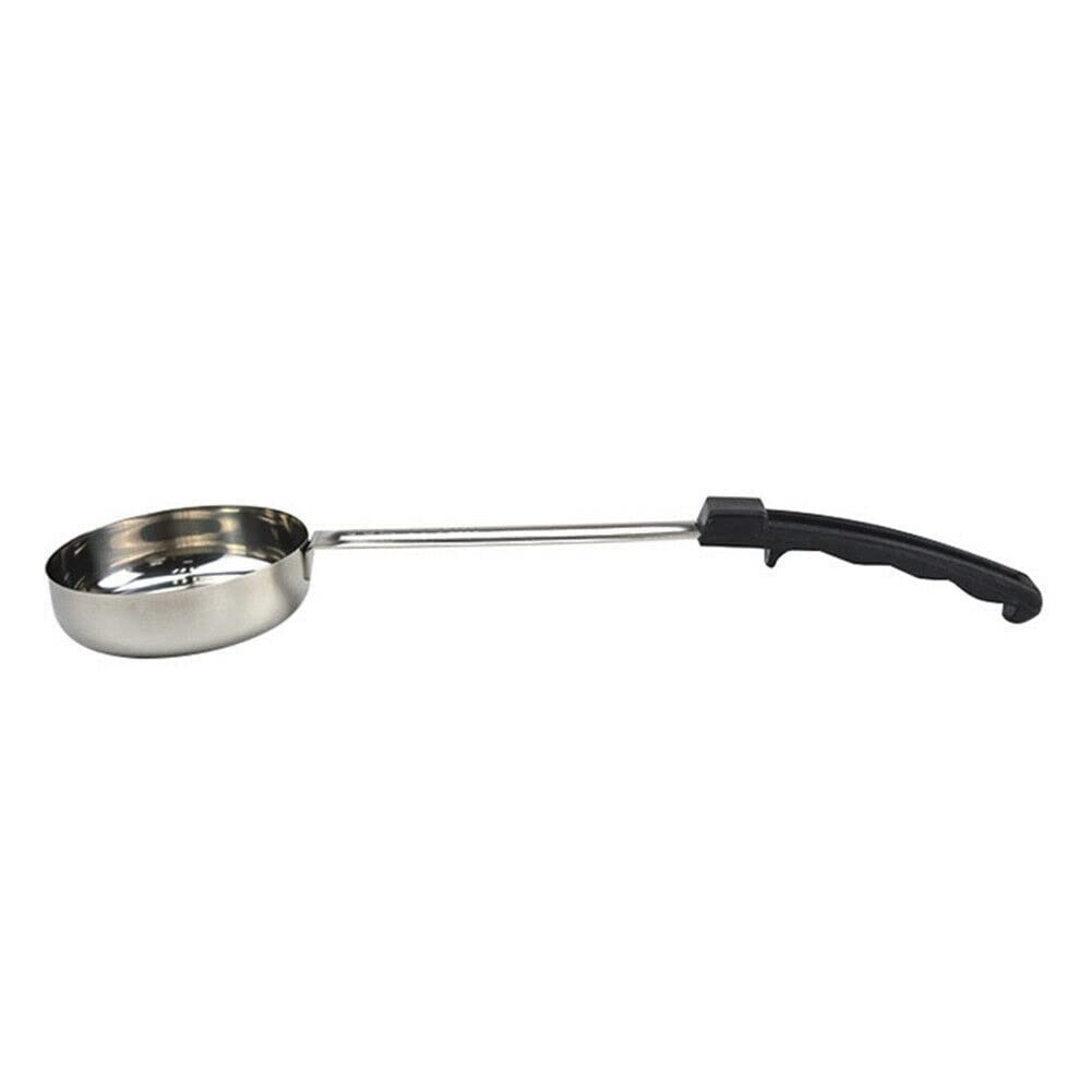 CTRLZS Pizza Spread Sauce Ladle Rubber Handle Flat Bottom Kitchen Cooking Spoon Stainless Steel Measuring Stir Soup Spoon -6 Oz