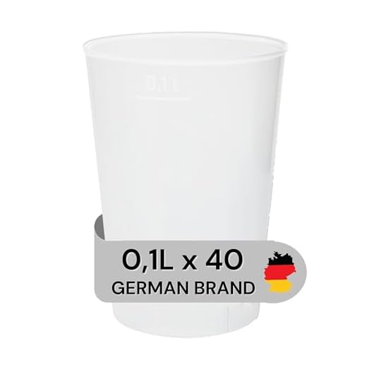 LogiPack GeRo 40 Stück Mehrwegbecher 100ml Made in Germany | Wiederverwendbar | transparent aus PP (Trinkbecher 0,1l)