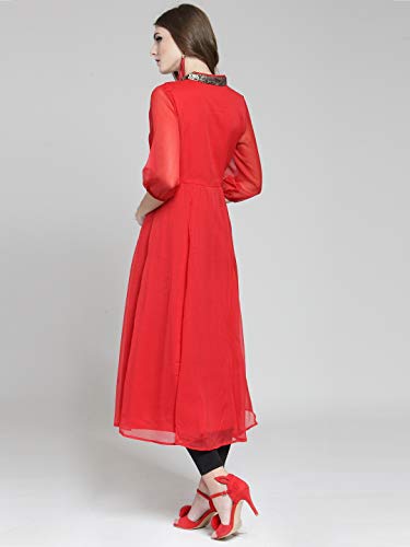 Image of Sera Women's Anarkali Kurta (LA2567 Red Large)