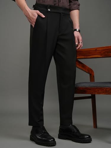 Image of Highlander Men Men's Gurkha Trouser Pants| High Waist| Carrot Fit| Ankle Length| Stylish Trousers for Men| Men Trousers | Trousers for Man | Pants for Man