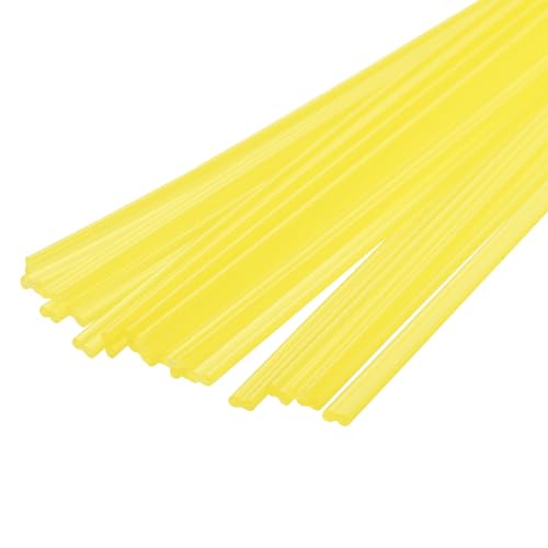 QUARKZMAN 20 Piezas de Varillas de Soldadura de Plástico de 8 Pulgadas, Tiras de Soldadura de PP para Parachoques de Coche, Reparación de Kayak, Soldador de Plástico, Amarillo