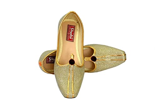 SHAHI PUNJABI FOOTWEAR Kids Golden Punjabi Jutti & Mojari's Sherwani Look for Boys