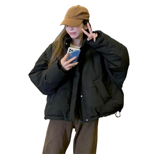Ldabrye Chaquetas para mujer, abrigo acolchado ligero y cálido de invierno con bolsillos, abrigo cálido acolchado