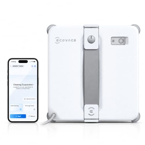 ECOVACS WINBOT MINI2 Fensterputzroboter, Fensterreiniger Roboter mit 6 Smart Reinigungsmodi, Win-SLAM 4.0 Navigation, Automatischer Glasreiniger für Fenster, Spiegel & Glastüren
