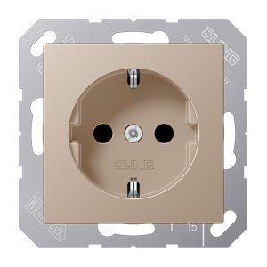 Jung 1520 KI CH CH gniazdo schuko 16 A 250 V z ochroną przed dotykiem seria A szampan, 250 V