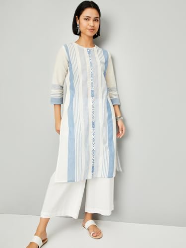 Image of Max Women's Cotton Striped Regular Kurta