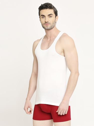 Image of VIP Supreme Men's 100% Combed Cotton White Vest | Moisture Absorbent Inner wear Combo for Men
