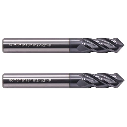 Image of High Performance 4 Flute 90 Degree Solid Carbide Drill Mill - AlTiN Coated, 90 Included Angle (2, 5 /16 in)