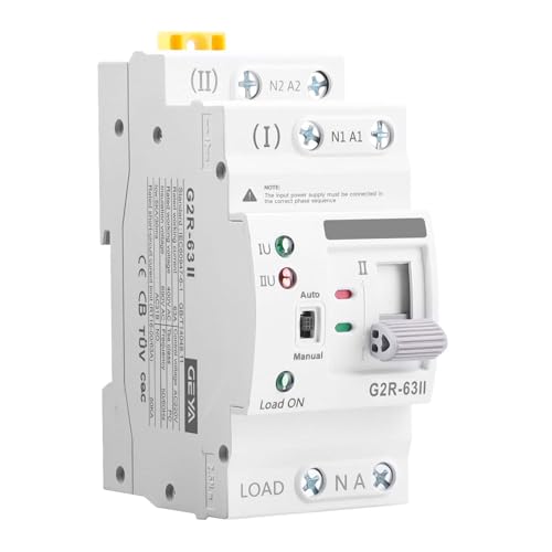 Automatic/Manual Transfer Switch 63Amp 110V, Mini ATS 2Pole AC G2R