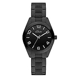 s.Oliver Damen-Armbanduhr XS Analog Quarz Edelstahl SO-4315-MQ (schwarz-schwarz)