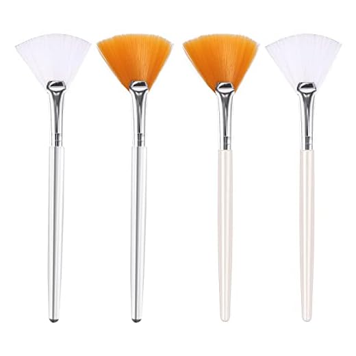 brocha abanico sephora SAVITA 4 Piezas Pinceles para Mascarilla, Cepillo Aplicador de Ácido Pinceles en Forma de Abanico Pinceles Faciales Suaves Herramientas para Pelar Maquillaje de Mascarilla