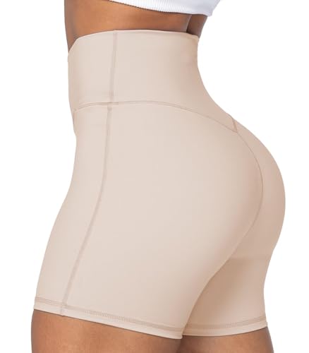 Image of Sunzel Crossover Biker Shorts for Women, No Front Seam V High Waist Yoga Workout Gym Shorts with Tummy Control | 4 Or 6-Inch Inseam, High Waisted, Tummy Control, Crossover Waist, Buttery Soft, No Front Seam, Squat Proof, Compression