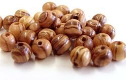 Holy Land Market Olive Wood Rosary Beads 18mm (60) - Large Bethlehem Beads, Handcrafted Holy Land Beads with Certificate