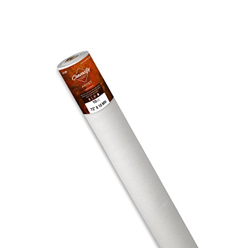 Image of 10oz Primed Cotton Canvas Roll 10 Meter (72 inch X10mtr) Ideal for Oil & Acrylic Paint Drawing Artist Sketch Painting Accessories