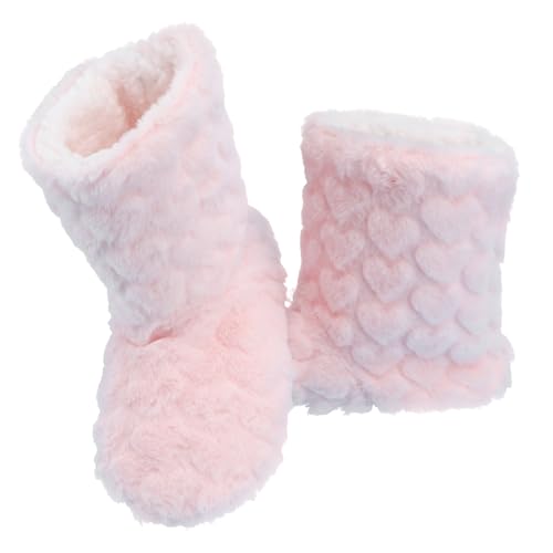 SKISUNO Botas altas de dança para interiores antiderrapantes e quentes tamanho 38-40 cor rosa sola antiderrapante e forro grosso para outono e inverno, ideais para dança e uso em casa