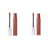 MAYBELLINE Super Stay Matte Ink Liquid Lipstick Makeup Long Lasting High Impact Color Up to 16H Wear Amazonian Nude Brown and Self-Starter Light Red