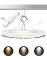 OPENLUX High Bay LED Lights UL DLC Listed Adjustable 150W/120W/90W 3000K/4000K/5000K Dimmable UFO LED Shop Light for Gym Factory Warehouse