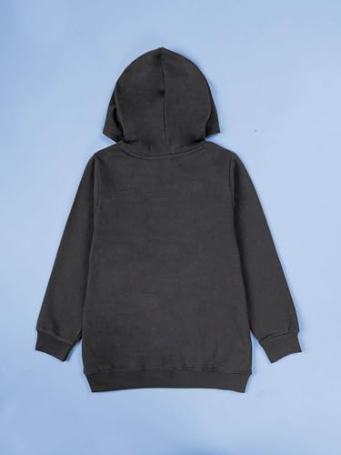 Image of KiddoPanti Unisex Solid Pullover Hooded Fleece Sweatshrit | Cotton Poly Fleece Fabric | Waist Length, Full Sleeve Hoodie | 2 Kangaroo Pockets | Winter Wear for Boys & Girls