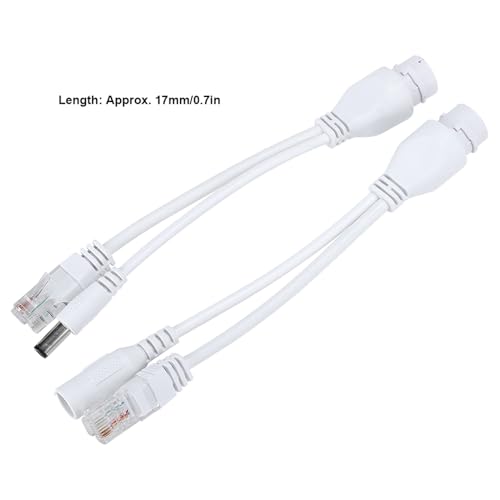POE Adapter Cable, Water Proof Injector Splitter DC12V, IEEE802.3af, ABS, para Cámara IP, Punto de Acceso Inalámbrico, Red para Oficina o Hogar, 10/100Mbps (Blanco) miniatura 6