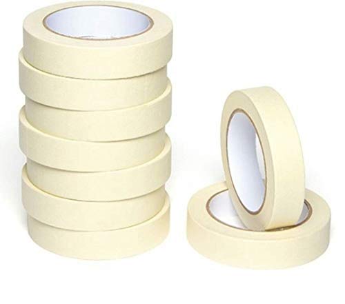 Image of Eco Friendly Masking Tape, 24MM (1 inch) x 20 Mtrs - Easy Tear Tape, Best for Carpenter, Labelling, Painting and leaves no residue after a peel (Pack of 6)