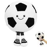 Afenau Fußball Plüsch Spielzeug, 25 cm Fußball Plüschtier Spielzeug, Weich Flauschig Fußball Kissen Rund für Zimmerdekoration, Fußball Kuscheltier für Fußball Liebhaber und Jungen Mädchen