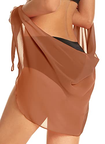 Image of CHICGAL 2 Pieces Women Beach Sarong Bathing Suit Wrap Skirt Sheer Bikini Swimsuit Cover Ups for Swimwear