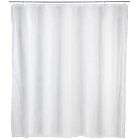 Wenko Cortina de ducha Unicolor blanca - Polietileno, 120 x 200 cm Cover