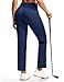 ISEEGZ Women's Fleece Lined Pants Golf Pant with Zipper Pockets Slim Stretch Dressy Travel Business Work Casual Slacks Navy Blue