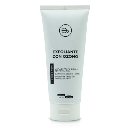 OZONO D'OR - Exfoliante Corporal con Ozono 100% Natural ECO., Trata la Piel Grasa Acné, Puntos Negros, Manchas, Poros Obstruidos | Peeling Corporal Elimina la Piel Muerta, Piel Sensible. 200 ml