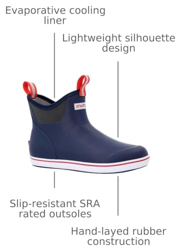 Image of XTRATUF 6 inch Men's Ankle Deck Boot - Lightweight, 100% Waterproof Rubber Footwear - Non-Marking, Slip-Resistant Outsole - Moisture-Wicking Liner