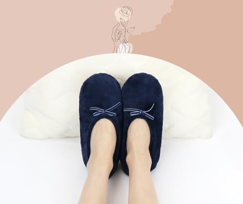 Image of Keyela Women's Ballerina Slippers,Non-Slip Bedroom Slippers Socks | Soft fuzzy slipper socks for ladies Indoor home slippers Cozy sock slippers Ballet Slippers