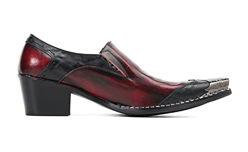 Santimon Mens Loafers Silp On Casual Dress Shoes Genunie Leather Metal Wingtip Toe Penny Loafer Fashion Prom Wedding Tuxedo Disco Ballroom Western Cowboy Shoes for Men3