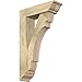 Ekena Millwork BKT0604X20X32OLY01RDF Olympic Traditional Rough Sawn Bracket w/Offset Brace, Douglas Fir