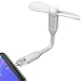 N NEWTOP Mini Ventilatore Micro USB e USB OTG Tascabile Regolabile Flessibile Ventola Raffreddamento Aria Portatile da Viaggio Fan per Cellulare Smartphone Computer Notebook Tablet (Bianco)