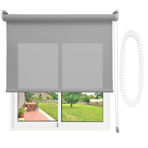 Estor Enrollable Translúcido Karina Premium con Cadena de Repuesto Medidas Ancho X AltoContactaremos para Ajuste sin Cargo Color Gris Claro Oscurecedor. Medida 40x160 cm