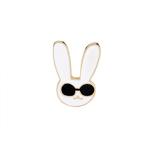 A Rabbit Wearing Sunglasses Brooch Lapel Pin Metal Enamel Delicate Brooch Pin Accessory for Backpack Clothes Hat Decoration Badges for Women Men Girls Kids Gift